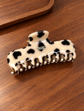 Creamy Beige Patterned Claw Clip