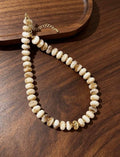 White & Beige Beaded Necklace
