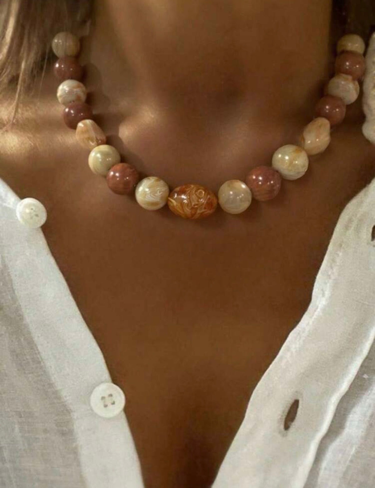 Chunky Fall Beaded Necklace