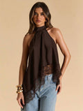 High Neck Lace Top